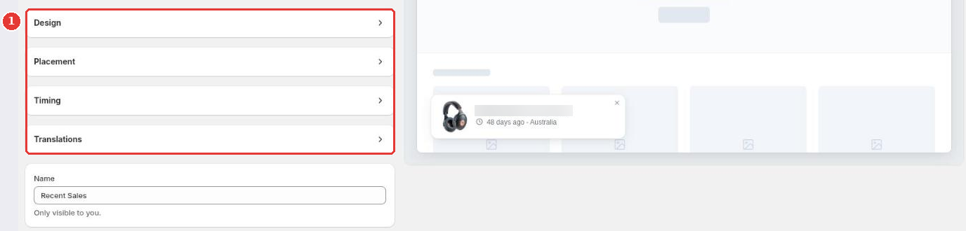 Notification editor sections Design, Placement, Timing and Translations (1)